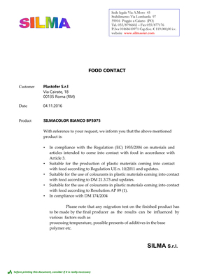 符合食品接触报告单