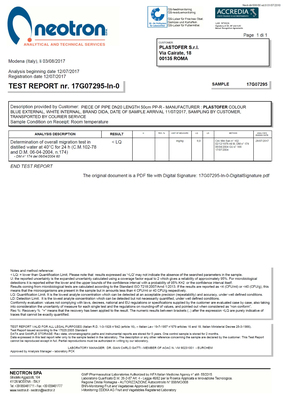 意大利材料检测合格证明